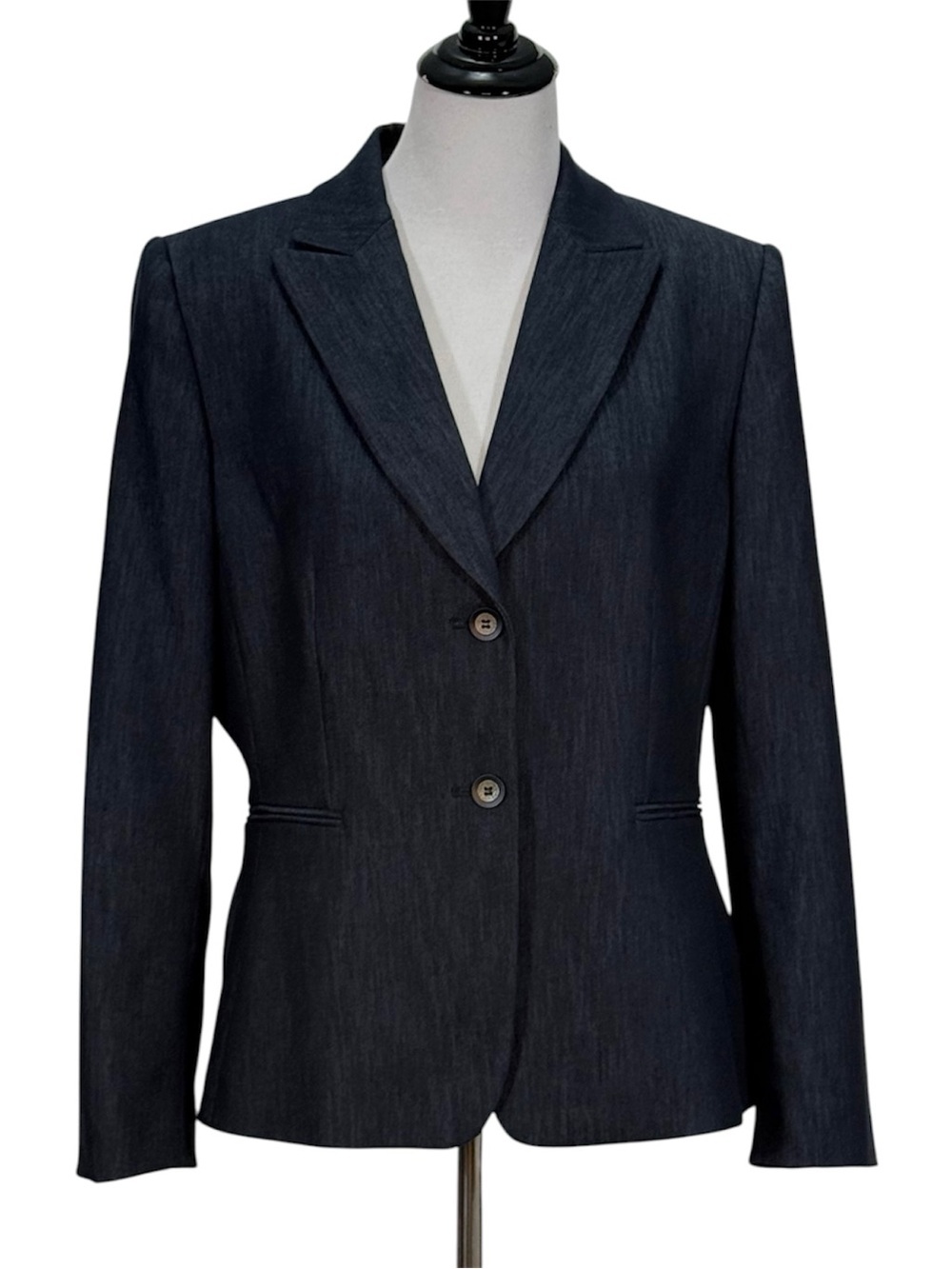 Alex Marie Blazer Jacket Women’s Size 14 Dark Blue Denim Look Tailored Lined - Picture 16 of 16